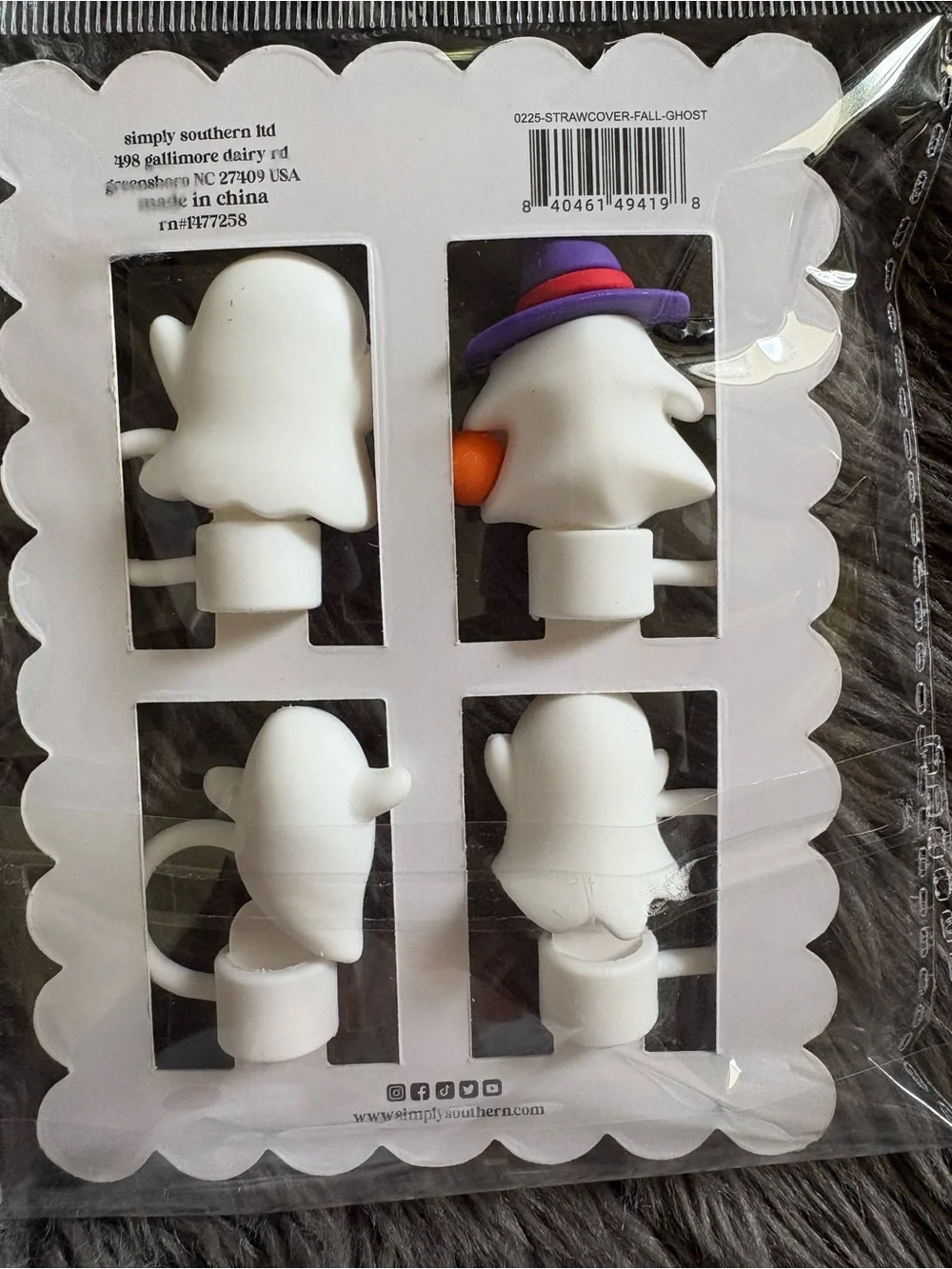 Simply Southern Ghost Straw Toppers Set of 4 Witch Halloween for Stanley Tumbler